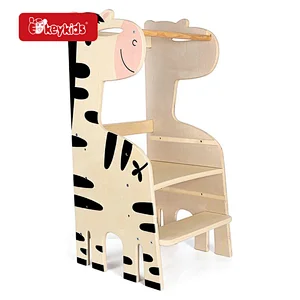 Natural Wooden Baby Rocking Chair Infants Bouncer Seat with Activity Gym W08G400